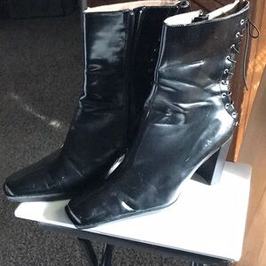 Bellini Black Heeled Boots Sleek Stiletto Ankle-High